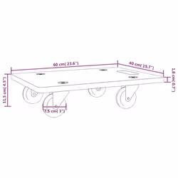 vidaXL Dolly Trolleys Moving Trolley Furniture Mover Slider 2 pcs Rectangular - 60 x 40 x 11.5 cm - Additional view 3