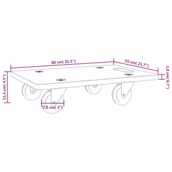 vidaXL Dolly Trolleys Moving Trolley Furniture Mover Slider 2 pcs Rectangular - 80 x 55 x 11.5 cm - Additional view 8