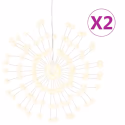 vidaXL Christmas Starburst Lights Pre Lit Xmas Fairy Light 140 LEDs 8 pcs - warm white, 2 pcs