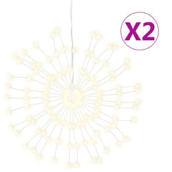 vidaXL Christmas Starburst Lights Pre Lit Xmas Fairy Light 140 LEDs 8 pcs - warm white, 2 pcs