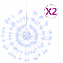 vidaXL Christmas Starburst Lights Pre Lit Xmas Fairy Light 140 LEDs 8 pcs - cold white, 2 pcs