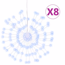 vidaXL Christmas Starburst Lights Pre Lit Xmas Fairy Light 140 LEDs 8 pcs - cold white, 8 pcs
