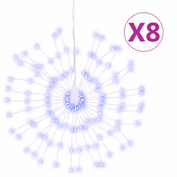 vidaXL Christmas Starburst Lights Pre Lit Xmas Fairy Light 140 LEDs 8 pcs - blue, 8 pcs