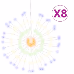 vidaXL Christmas Starburst Lights Pre Lit Xmas Fairy Light 140 LEDs 8 pcs - multicolour, 8 pcs