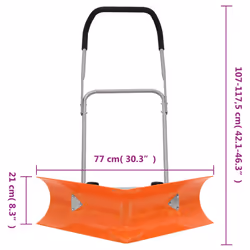 vidaXL Snow Shovel Snow Removal with Extendable Handle Orange Blade Steel - 77 cm