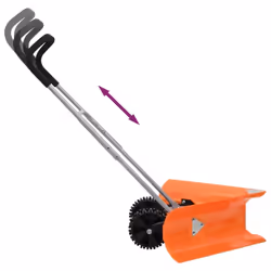 vidaXL Snow Shovel Snow Removal with Extendable Handle Orange Blade Steel - 77 cm - Additional view 4