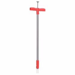 vidaXL Weed Remover Stand Up Weed Puller Red and Silver Anodised Aluminium - Red and grey