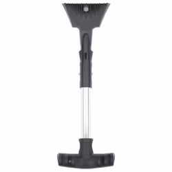 vidaXL Snow Shovel Kit Hand Shovel Snow Brush Ice Scraper 3-in-1 Black Aluminum