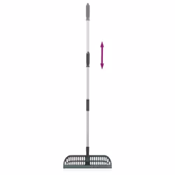 vidaXL Leaf Rake Artificial Grass Rake Grass Brush Turf Rake Dark Green PP - 157 cm