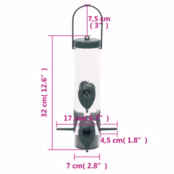 vidaXL Bird Feeders Bird Seed Feeder Bird Feeding Station 3 pcs Dark Green - 17 x 17 x 32 cm
