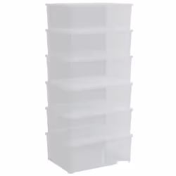 vidaXL Plastic Storage Boxes with Lid Nestable Storage Box Stackable Organiser - 37 x 26 x 13 cm, 6 pcs