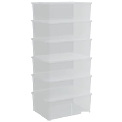 vidaXL Plastic Storage Boxes with Lid Nestable Storage Box Stackable Organiser - 37 x 26 x 13 cm, 6 pcs