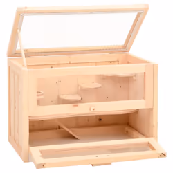 vidaXL Hamster Cage Small Animal Cage Hamster House Rat Cage Solid Wood Fir