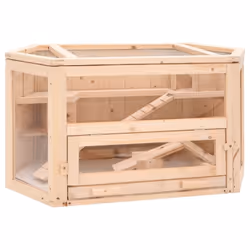 vidaXL Hamster Cage Small Animal Cage Hamster House Rat Cage Solid Wood Fir