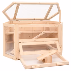 vidaXL Hamster Cage Small Animal Cage Hamster House Rat Cage Solid Wood Fir