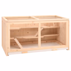 vidaXL Hamster Cage Small Animal Cage Hamster House Rat Cage Solid Wood Fir - 104 x 52 x 54 cm