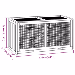 vidaXL Hamster Cage Small Animal Cage Hamster House Rat Cage Solid Wood Fir - 104 x 52 x 54 cm - Additional view 8