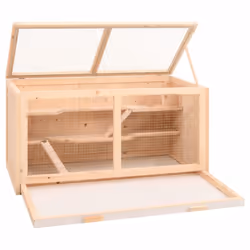 vidaXL Hamster Cage Small Animal Cage Hamster House Rat Cage Solid Wood Fir - 89.5 x 45 x 45 cm