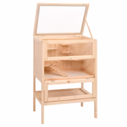 vidaXL Hamster Cage Small Animal Cage Hamster House Rat Cage Solid Wood Fir