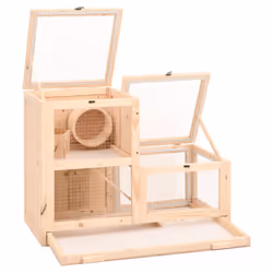 vidaXL Hamster Cage Small Animal Cage Hamster House Rat Cage Solid Wood Fir