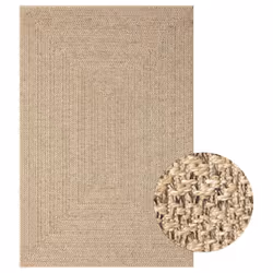 vidaXL Rug Floor Carpet for Indoor and Outdoor Door Mat Kitchen Rug Jute Look - 120 x 170 cm, square - Additional view 7