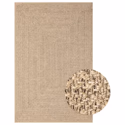 vidaXL Rug Floor Carpet for Indoor and Outdoor Door Mat Kitchen Rug Jute Look - 160 x 230 cm, square - Additional view 7