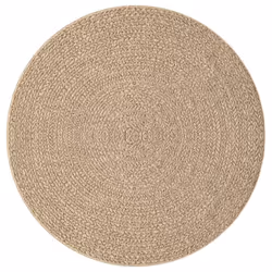 vidaXL Rug Floor Carpet for Indoor and Outdoor Door Mat Kitchen Rug Jute Look - 90 cm, round