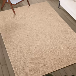 vidaXL Rug Floor Carpet for Indoor and Outdoor Door Mat Kitchen Rug Jute Look - 80 x 150 cm, round
