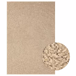 vidaXL Rug Floor Carpet for Indoor and Outdoor Door Mat Kitchen Rug Jute Look - 120 x 170 cm, round