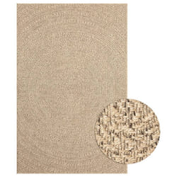 vidaXL Rug Floor Carpet for Indoor and Outdoor Door Mat Kitchen Rug Jute Look - 160 x 230 cm, round