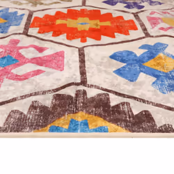 vidaXL Rug Washable Patchwork Anti Slip Home Floor Carpet Floor Area Rug Mat - blue and white, 80 x 300 cm - Additional view 5
