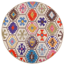 vidaXL Rug Washable Patchwork Anti Slip Home Floor Carpet Floor Area Rug Mat - blue and white, 120 cm