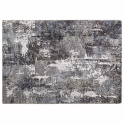vidaXL Rug Washable Patchwork Anti Slip Home Floor Carpet Floor Area Rug Mat - black and white, 80 x 150 cm