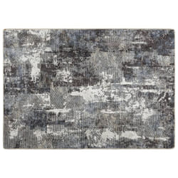vidaXL Rug Washable Patchwork Anti Slip Home Floor Carpet Floor Area Rug Mat - black and white, 80 x 150 cm