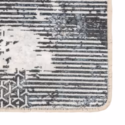 vidaXL Rug Washable Patchwork Anti Slip Home Floor Carpet Floor Area Rug Mat - black and white, 160 x 230 cm - Additional view 2