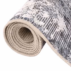 vidaXL Rug Washable Patchwork Anti Slip Home Floor Carpet Floor Area Rug Mat - black and white, 160 x 230 cm - Additional view 4