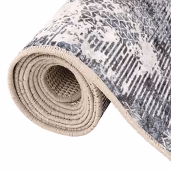 vidaXL Rug Washable Patchwork Anti Slip Home Floor Carpet Floor Area Rug Mat - black and white, 190 x 300 cm - Additional view 4