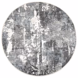 vidaXL Rug Washable Patchwork Anti Slip Home Floor Carpet Floor Area Rug Mat - black and white, 120 cm