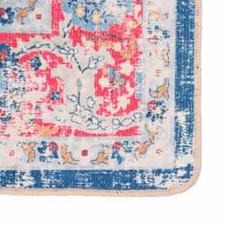 vidaXL Rug Washable Patchwork Anti Slip Home Floor Carpet Floor Area Rug Mat - blue and pink, 80 x 150 cm - Additional view 2