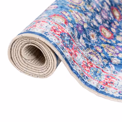 vidaXL Rug Washable Patchwork Anti Slip Home Floor Carpet Floor Area Rug Mat - blue and pink, 80 x 150 cm - Additional view 4