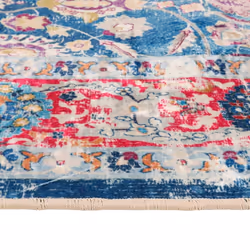 vidaXL Rug Washable Patchwork Anti Slip Home Floor Carpet Floor Area Rug Mat - blue and pink, 80 x 150 cm - Additional view 5