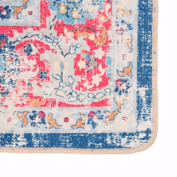 vidaXL Rug Washable Patchwork Anti Slip Home Floor Carpet Floor Area Rug Mat - blue and pink, 80 x 300 cm - Additional view 2