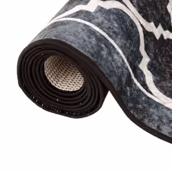 vidaXL Rug Washable Patchwork Anti Slip Home Floor Carpet Floor Area Rug Mat - black and dark grey, 80 x 150 cm - Additional view 4