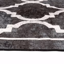 vidaXL Rug Washable Patchwork Anti Slip Home Floor Carpet Floor Area Rug Mat - black and dark grey, 80 x 150 cm - Additional view 5