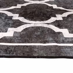 vidaXL Rug Washable Patchwork Anti Slip Home Floor Carpet Floor Area Rug Mat - black and dark grey, 80 x 300 cm - Additional view 5