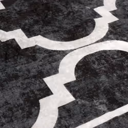 vidaXL Rug Washable Patchwork Anti Slip Home Floor Carpet Floor Area Rug Mat - black and dark grey, 80 x 300 cm - Additional view 6