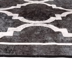 vidaXL Rug Washable Patchwork Anti Slip Home Floor Carpet Floor Area Rug Mat - black and dark grey, 120 x 180 cm - Additional view 5
