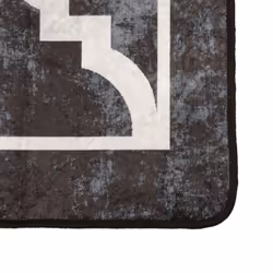 vidaXL Rug Washable Patchwork Anti Slip Home Floor Carpet Floor Area Rug Mat - black and dark grey, 190 x 300 cm - Additional view 2