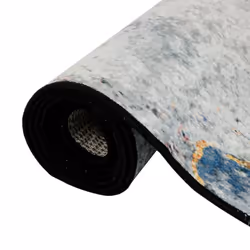 vidaXL Rug Washable Patchwork Anti Slip Home Floor Carpet Floor Area Rug Mat - gold and white, 80 x 300 cm - Additional view 4