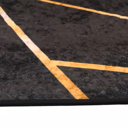 vidaXL Rug Washable Patchwork Anti Slip Home Floor Carpet Floor Area Rug Mat - black and gold, 80 x 300 cm - Additional view 5